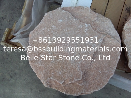 Pink Sandstone Round Stepping Stones Garden Paving Stone Sandstone Landscaping Patio