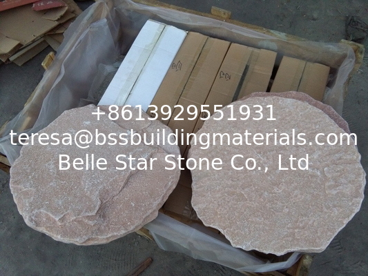 Pink Sandstone Round Stepping Stones Garden Paving Stone Sandstone Landscaping Patio