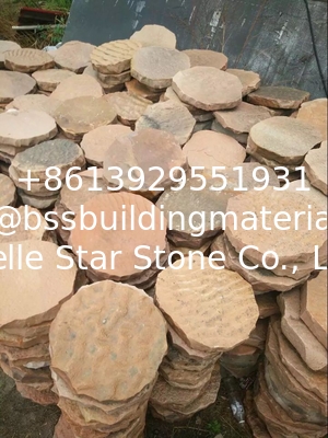 Pink Sandstone Round Stepping Stones Garden Paving Stone Sandstone Landscaping Patio