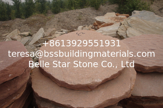 Red Sandstone Garden Stepping Stone Tumbled Sandstone Paving Stone Exterior Landscaping Stone