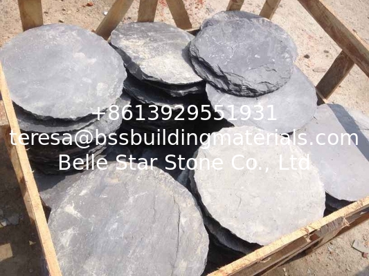 Black Slate Round Stepping Stones Garden Paving Stones Back Yard Stone Pavers Slate Patio Stone