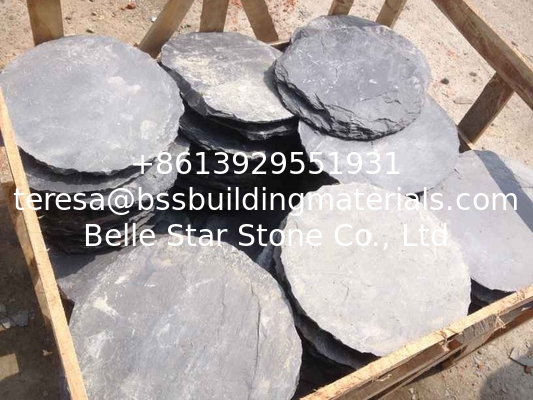 Black Slate Round Stepping Stones Garden Paving Stones Back Yard Stone Pavers Slate Patio Stone