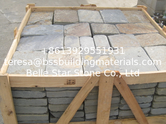 Rusty Slate Tumbled Paving Stone Natural Walkway Patio Slate Plaza Flooring Pavers