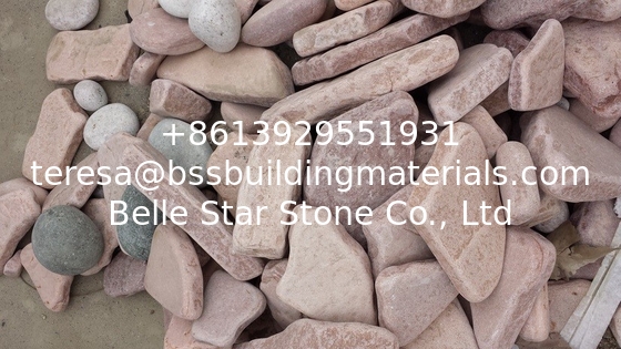 Pink Sandstone Tumbled Stone Natural Decorative Wall Stone Sandstone Landscaping Floor Stone