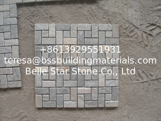 Oyster Slate Mosaic Stone Wall Mosaic Natural Stone Mosaic Pattern Stone Floor Mosaic Parquet