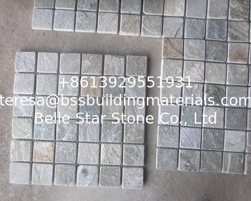 Oyster Slate Stone Wall Mosaic Tile Natural Mosaic Pattern Floor Oyster Mosaic Parquet
