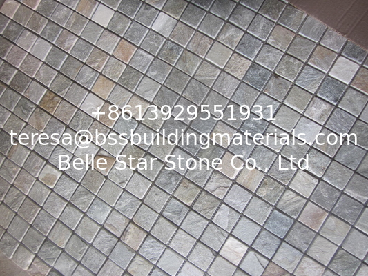 Oyster Slate Stone Wall Mosaic Tile Natural Mosaic Pattern Floor Oyster Mosaic Parquet