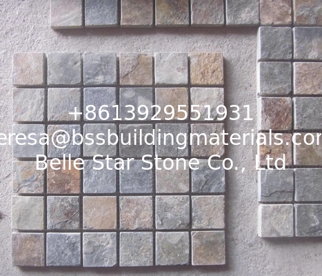 Natural Stone Mosaic Rusty Slate Wall Mosaic Slate Mosaic Pattern Mosaic Floor Tiles Parquet