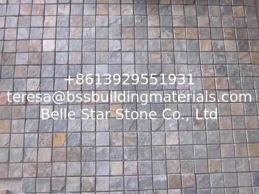 Natural Stone Mosaic Rusty Slate Wall Mosaic Slate Mosaic Pattern Mosaic Floor Tiles Parquet
