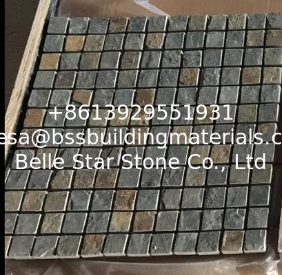 Rusty Slate Stone Mosaic Natural Mosaic Pattern Wall Slate Mosaic Floor Tiles