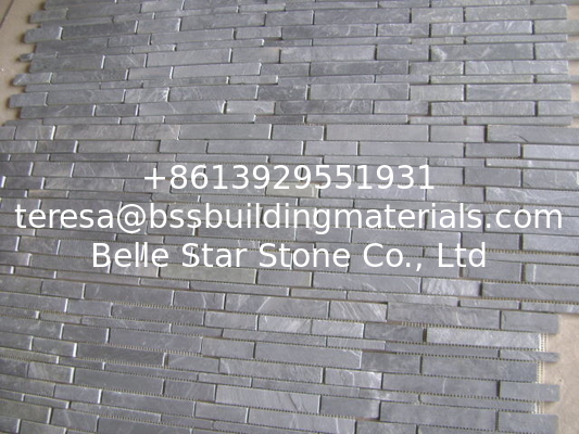Natural Stone Mosaic Pattern Black Slate Mosaic Wall Tiles Black Mosaic Floor Tiles