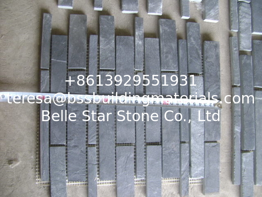 Natural Stone Mosaic Pattern Black Slate Mosaic Wall Tiles Black Mosaic Floor Tiles