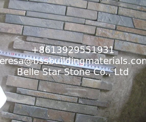 Natural Stone Mosaic Pattern Rusty Slate Mosaic Wall Tiles Split Stone Mosaic Floor Tiles