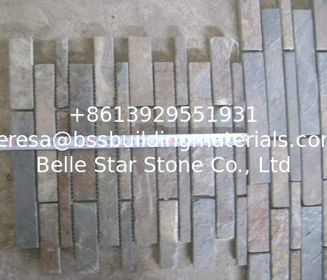 Natural Stone Mosaic Pattern Rusty Slate Mosaic Wall Tiles Split Stone Mosaic Floor Tiles