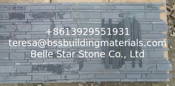 Carbon Black Slate Mosaic Pattern Natural Stone Mosaic Wall Tiles Charcoal Slate Mosaic Parquet
