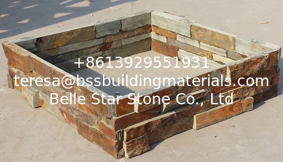 China Rusty Slate Z Panel,Natural Stone Cladding,Bronze Ledgestone,Multicolor Slate Stacked Stone Veneer