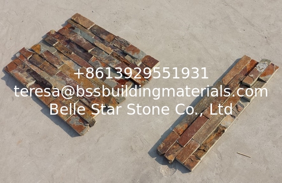 China Rusty Slate Z Panel,Natural Stone Cladding,Bronze Ledgestone,Multicolor Slate Stacked Stone Veneer