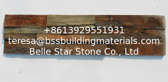 China Rusty Slate Z Panel,Natural Stone Cladding,Bronze Ledgestone,Multicolor Slate Stacked Stone Veneer