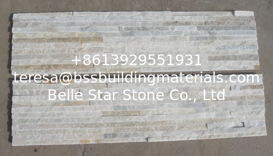 Oyster Split Face Slate Waterfall Shape Ledgestone Beige Thin Stone Veneer Real Stone Cladding