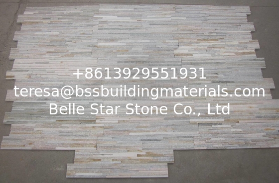 Oyster Split Face Slate Waterfall Shape Ledgestone Beige Thin Stone Veneer Real Stone Cladding