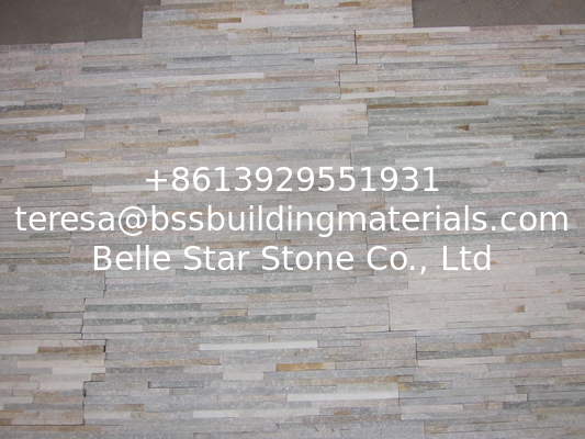 Oyster Split Face Slate Waterfall Shape Ledgestone Beige Thin Stone Veneer Real Stone Cladding