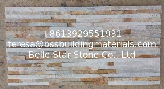 Oyster Split Face Slate Waterfall Shape Ledgestone Beige Thin Stone Veneer Real Stone Cladding