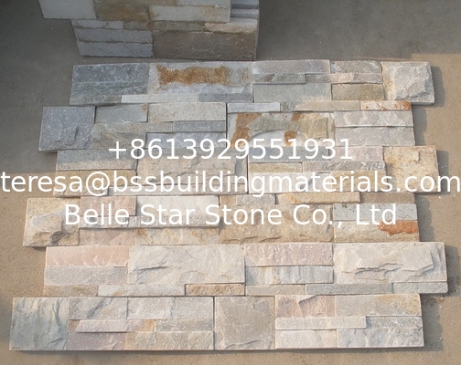 Oyster Split Face Slate Thin Stone Veneer Natural Stone Cladding Beige Ledgestone Real Stone