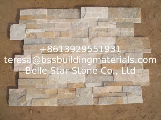 Oyster Split Face Slate Thin Stone Veneer Natural Stone Cladding Beige Ledgestone Real Stone