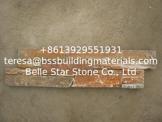 Beige Quartzite Z Cladding Natural Stone Veneer Cemented Culture Stacked Stone Yellow Ledgestone
