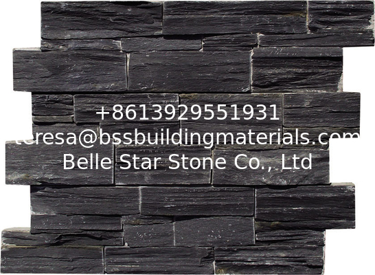 Charcoal Slate Z Stone Cladding Carbon Black Slate Stone Veneer Natural Wall Panel Ledgestone