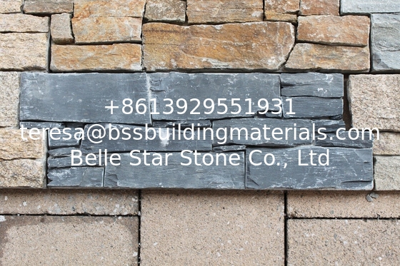 Charcoal Slate Z Stone Cladding Carbon Black Slate Stone Veneer Natural Wall Panel Ledgestone