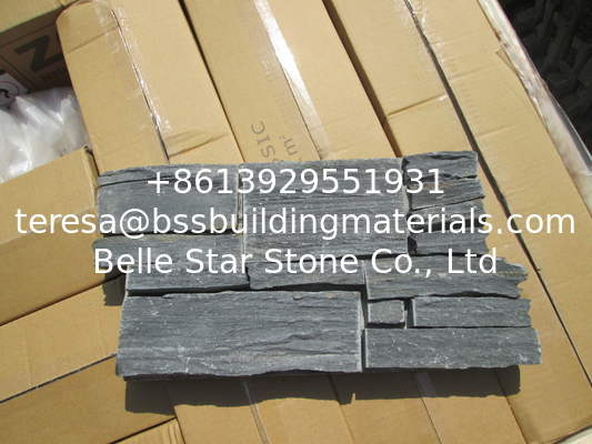 Charcoal Slate Z Stone Cladding Carbon Black Slate Stone Veneer Natural Wall Panel Ledgestone