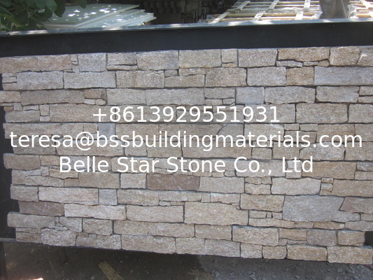 Yellow Granite Z Stone Cladding Natural Stone Panel Cemented Culture Stone Veneer Thick Ledgestone