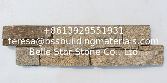 Yellow Granite Z Stone Cladding Natural Stone Panel Cemented Culture Stone Veneer Thick Ledgestone