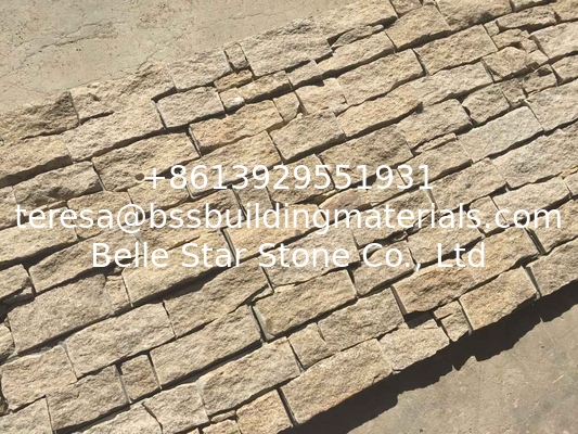 Yellow Granite Z Stone Cladding Natural Stone Panel Cemented Culture Stone Veneer Thick Ledgestone