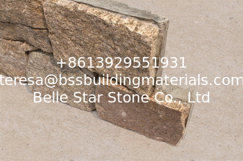 Yellow Granite Z Stone Cladding Natural Stone Panel Cemented Culture Stone Veneer Thick Ledgestone