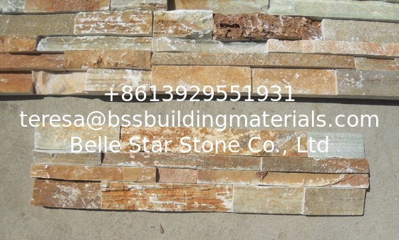 Good Color Beige Quartzite Stone Veneer Rough Surface Natural Stacked Stone Real Culture Stone