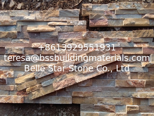 Popular Yellow Quartzite Z Stone Panel Rough Surface Natural Culture Stone Real Stone Veneer