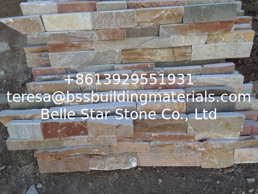 Popular Yellow Quartzite Z Stone Panel Rough Surface Natural Culture Stone Real Stone Veneer