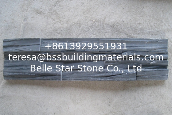 Charcoal Slate Stone Panel 4 Layers Natural Stone Veneer Rough Surface Real Culture Stone