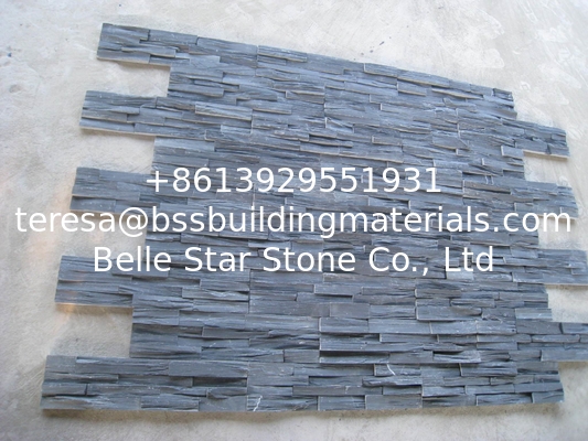 Charcoal Slate Stone Panel 4 Layers Natural Stone Veneer Rough Surface Real Culture Stone
