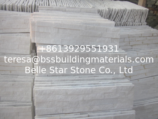 Snow White Quartzite Stone Cladding Super White Quartzite Stone Veneer Natural Stone Z Panel