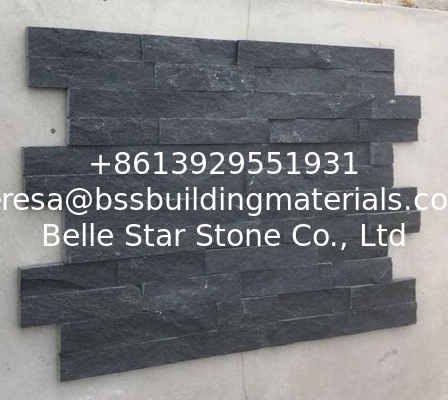 Black Quartzite Z Stone Cladding Fireplace Stone Veneer Quartzite Stacked Stone Natural Stone Panel