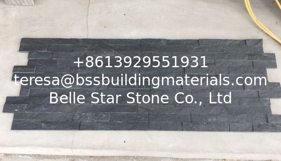 Black Quartzite Z Stone Cladding Fireplace Stone Veneer Quartzite Stacked Stone Natural Stone Panel