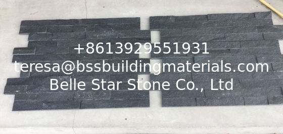 Black Quartzite Z Stone Cladding Fireplace Stone Veneer Quartzite Stacked Stone Natural Stone Panel