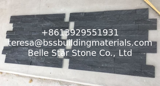 Black Quartzite Z Stone Cladding Fireplace Stone Veneer Quartzite Stacked Stone Natural Stone Panel
