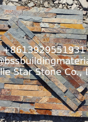 China Rusty Slate Ledgestone Multicolor Slate Stone Panel Natural Stone Veneer for Fireplace