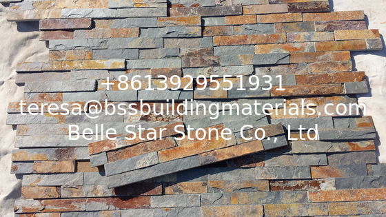 China Rusty Slate Ledgestone Multicolor Slate Stone Panel Natural Stone Veneer for Fireplace
