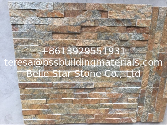 Rustic Quartzite Culture Stone Natural Stone Cladding Real Stone Veneer Fireplace Stacked Stone