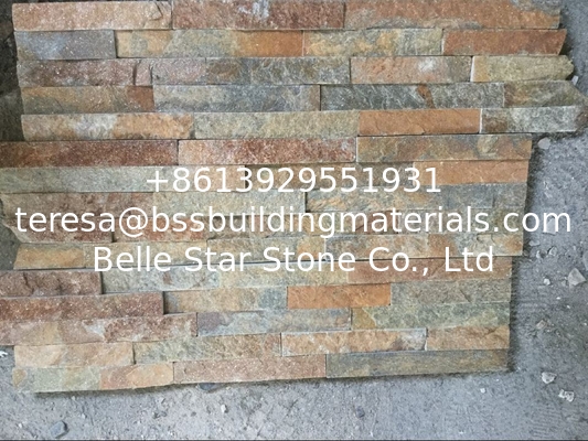 Rustic Quartzite Culture Stone Natural Stone Cladding Real Stone Veneer Fireplace Stacked Stone